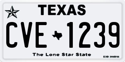 TX license plate CVE1239