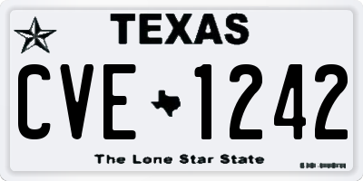 TX license plate CVE1242