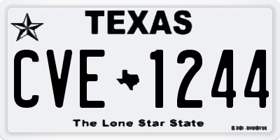 TX license plate CVE1244