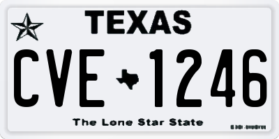 TX license plate CVE1246