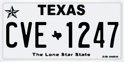 TX license plate CVE1247