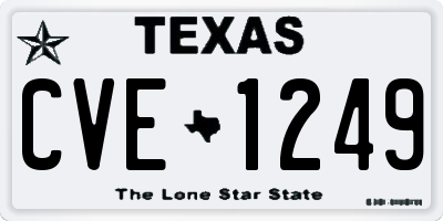 TX license plate CVE1249