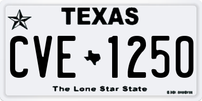 TX license plate CVE1250