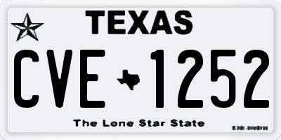 TX license plate CVE1252