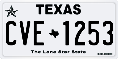TX license plate CVE1253