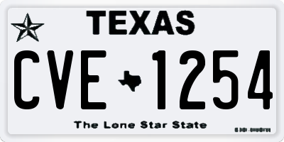 TX license plate CVE1254