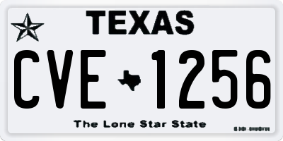 TX license plate CVE1256
