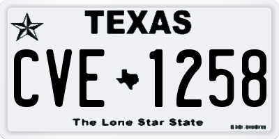 TX license plate CVE1258