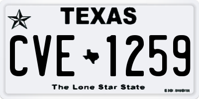 TX license plate CVE1259