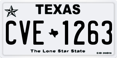TX license plate CVE1263