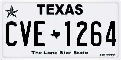 TX license plate CVE1264