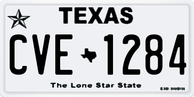 TX license plate CVE1284