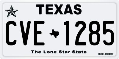 TX license plate CVE1285
