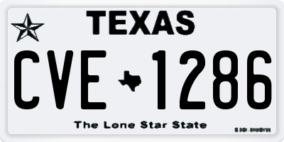 TX license plate CVE1286