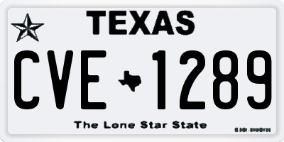 TX license plate CVE1289
