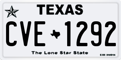 TX license plate CVE1292