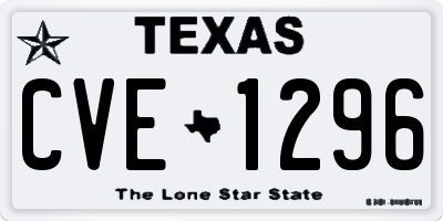 TX license plate CVE1296