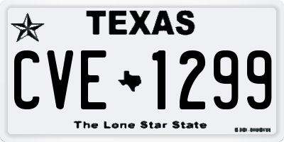 TX license plate CVE1299