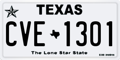 TX license plate CVE1301