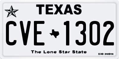 TX license plate CVE1302