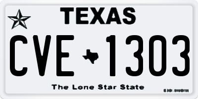 TX license plate CVE1303