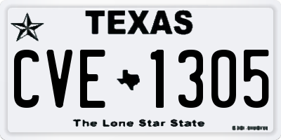 TX license plate CVE1305