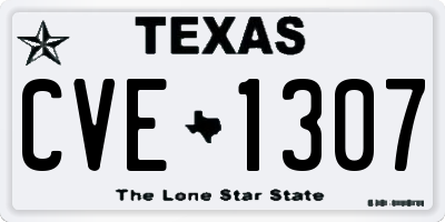 TX license plate CVE1307