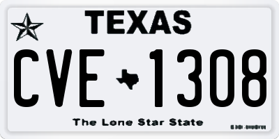 TX license plate CVE1308