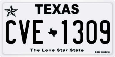TX license plate CVE1309