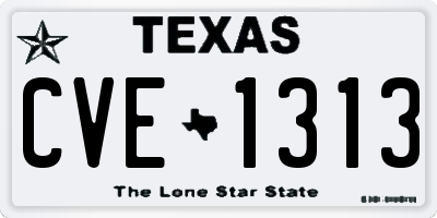 TX license plate CVE1313