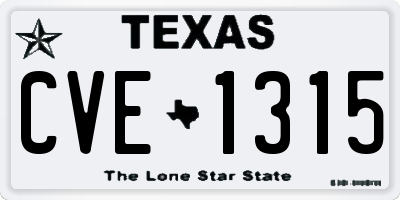 TX license plate CVE1315
