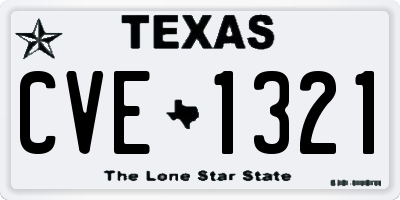 TX license plate CVE1321