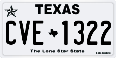 TX license plate CVE1322