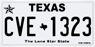TX license plate CVE1323
