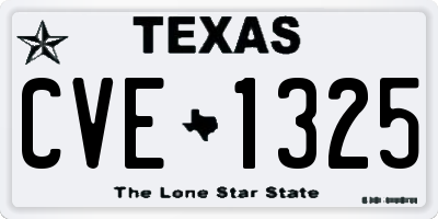 TX license plate CVE1325