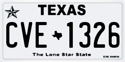 TX license plate CVE1326