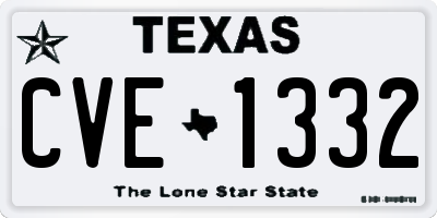 TX license plate CVE1332
