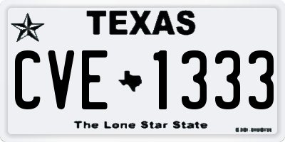TX license plate CVE1333