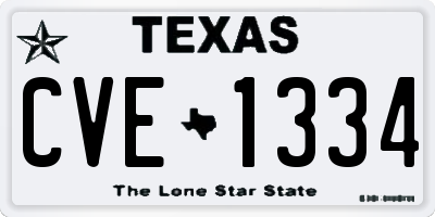 TX license plate CVE1334