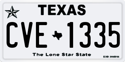 TX license plate CVE1335