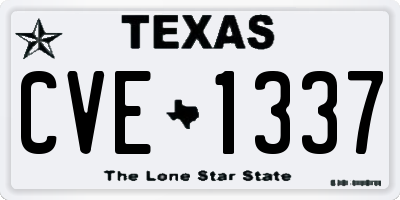 TX license plate CVE1337