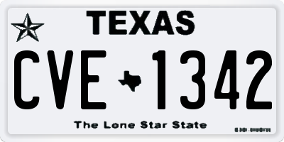 TX license plate CVE1342