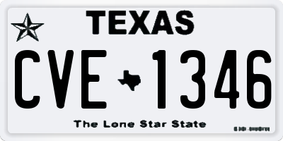 TX license plate CVE1346