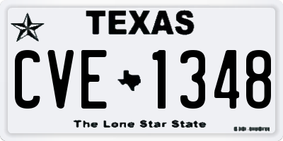 TX license plate CVE1348