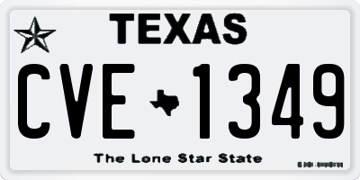 TX license plate CVE1349