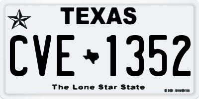 TX license plate CVE1352