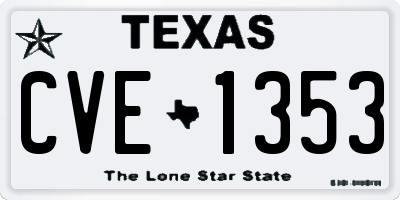TX license plate CVE1353