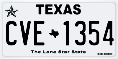 TX license plate CVE1354