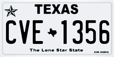 TX license plate CVE1356