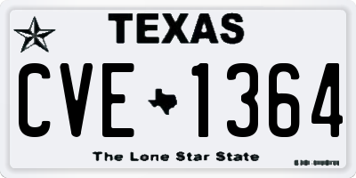 TX license plate CVE1364